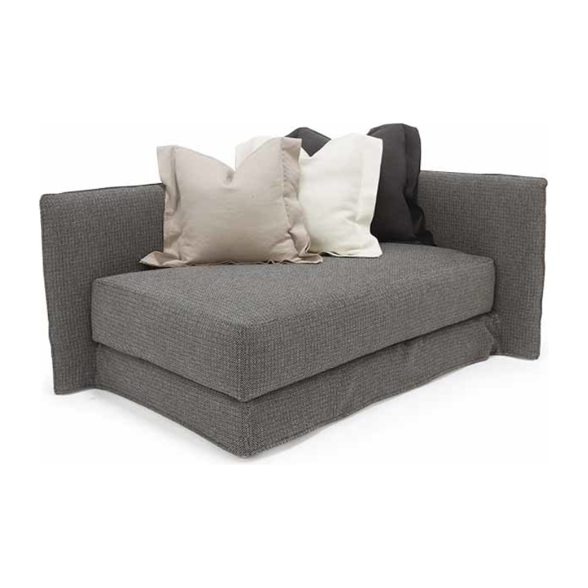The Kate Sofa by Verellen is a modern-lovers dream!  The exaggerated high arms and juicy, spring down cushion are the ultimate in comfort. Removable multi-back down-filled pillows can be personalized to your liking. Shown in a heavy duty laundered casual linen. Extra deep with a moderately low seat height.  • Overall Height: 30” • Arm Height: 30” • Seat Height: 16.5” • Exterior Depth: 44” • Seat Depth: 27” • Interior Depth: 37”
