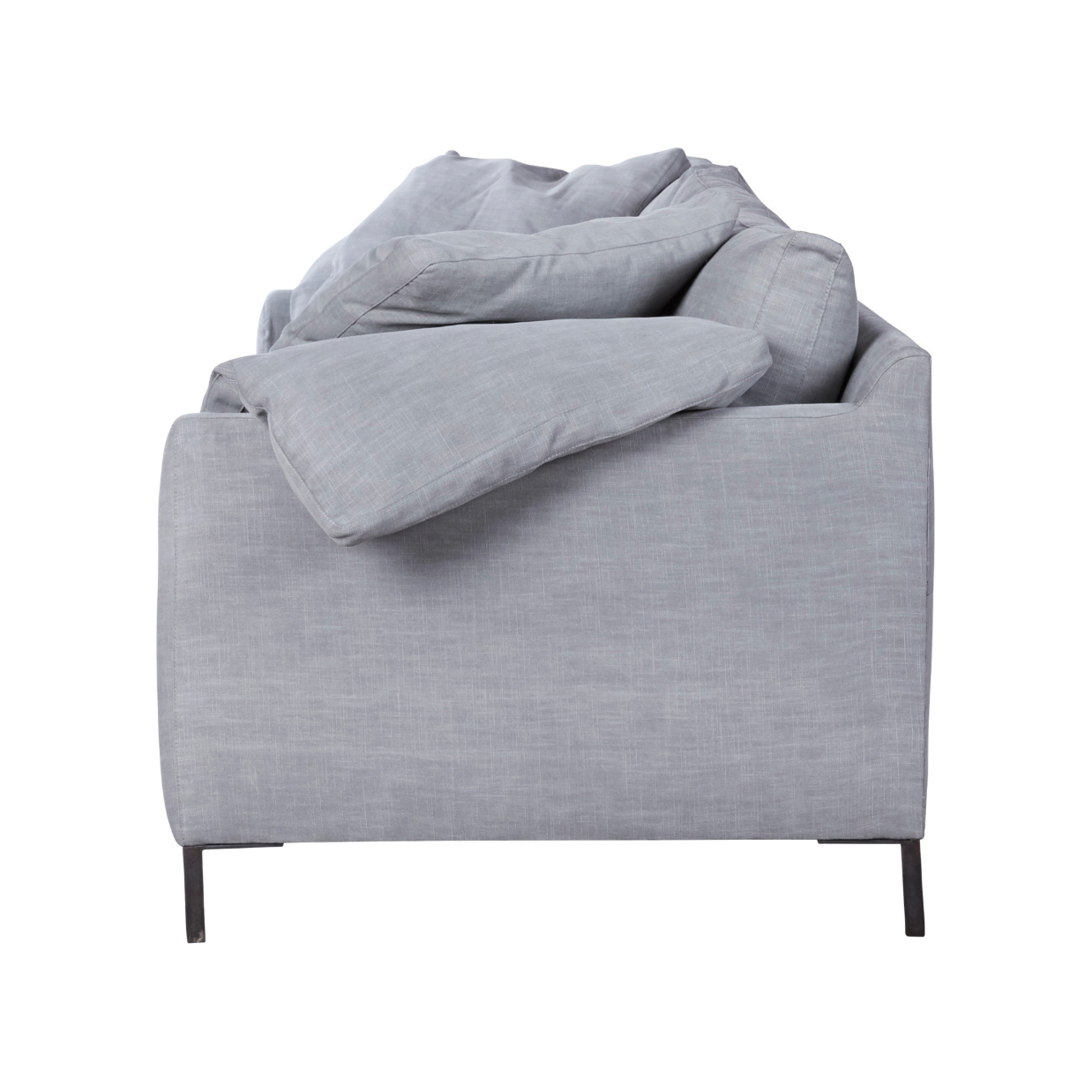 Featuring Radley Upholstered Sofa Family by Cisco Brothers at Amethyst Home. A love letter to the Radley sofa -- the metal iron feet and laid back approach to sitting is effortlessly chic. A feather cloud cushion with down filled back cushions allow for a sit that is upright yet comfortably deep. Photographed in Molino Fog. Lifestyle Photograph in Grayson. Amethyst Home provides interior design, new home construction design consulting, vintage area rugs, and lighting in the Park City metro area.
