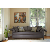 Featuring Radley Upholstered Sofa Family by Cisco Brothers at Amethyst Home. A love letter to the Radley sofa -- the metal iron feet and laid back approach to sitting is effortlessly chic. A feather cloud cushion with down filled back cushions allow for a sit that is upright yet comfortably deep. Photographed in Molino Fog. Lifestyle Photograph in Grayson. Amethyst Home provides interior design, new home construction design consulting, vintage area rugs, and lighting in the Park City metro area.