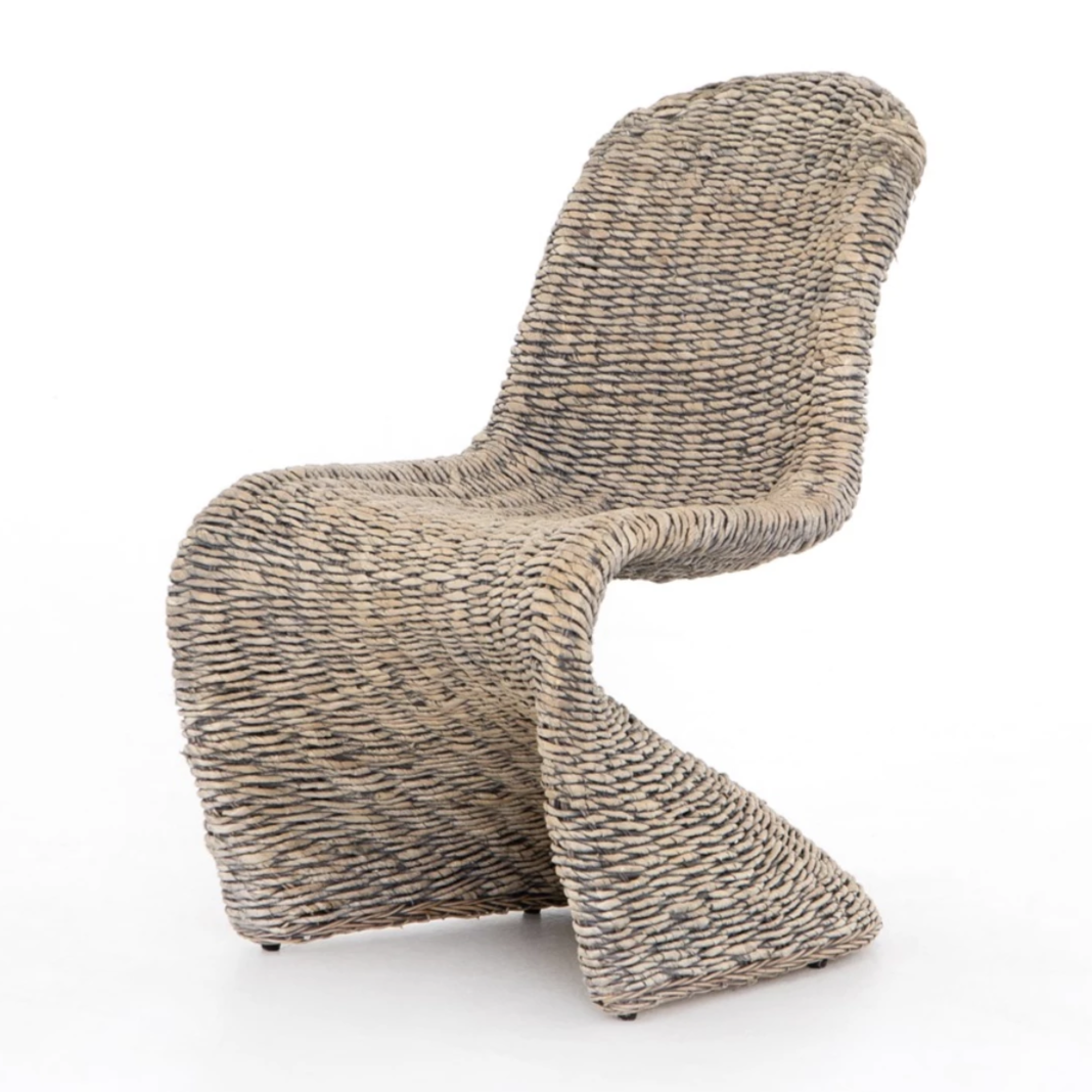 Featuring Portia Dining Chair - Grey Wash by Four Hands at Amethyst Home. Strike a pose. Finished in a washed grey, all-weather wicker seating curves for shapely intrigue, indoors or out. Cover or store inside during inclement weather and when not in use.
Overall Dimensions: 20.50"W x 27"L x 34"HColors: Grey WashMaterials: Banana LeafWeight: 37.7 lbVo.  Amethyst Home provides interior design, new home construction design consulting, vintage area rugs, and lighting in the Salt Lake City metro area.