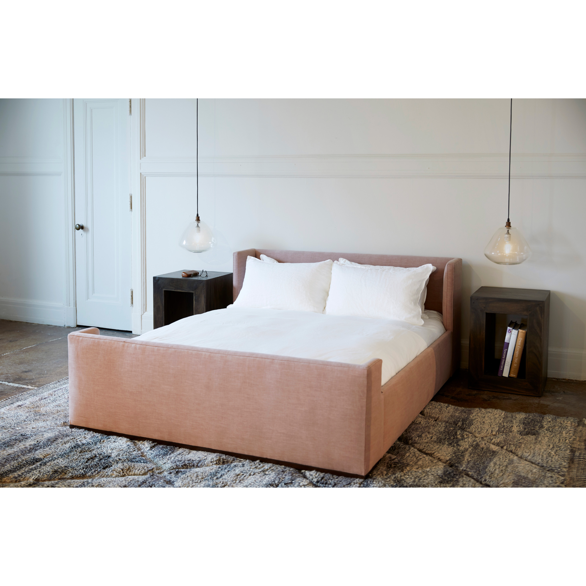 Featuring Laurel Upholstered Bed by Cisco Brothers at Amethyst Home. We love the maple wood base of this Laurel Bed by Cisco Brothers. A cozy, chic piece to add to your bedroom to immediately elevate the space. Photographed in Molino Blush.
Queen: Dimensions: 65"w x 31.5"h x 84.5"dSide Rails Height: 12.5"Slat Height: 5.75"Footboard Height: 20.5"Mattress . Amethyst Home provides interior design, new home construction design consulting, vintage area rugs, and lighting in the Washington metro area.