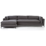Featuring Grammercy 2-Piece Chaise Sectional - Bennett Charcoal by Four Hands at Amethyst Home. Flexible style, luxurious comfort and family-friendly upholstery. Clean, simple lines and a black iron base keep things casual and chic.
This fashion-forward upholstered collection mixes elegant fabrics with interesting design elements Each piece features North Am.  Amethyst Home provides interior design, new home construction design consulting, vintage area rugs, and lighting in the Houston metro area.