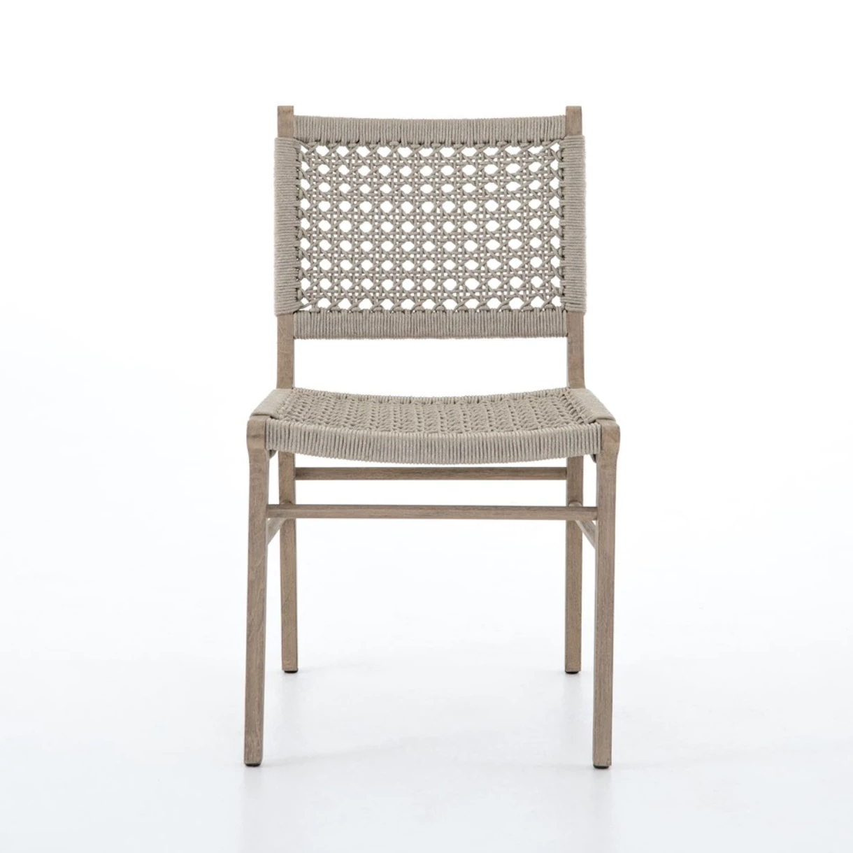 Featuring Delmar Outdoor Dining Chair by Four Hands at Amethyst Home. Simply stylish, indoors or out. Washed brown teak frames woven ivory rope, making a texture-driven statement. Cover or store inside during inclement weather and when not in use.
Overall Dimensions: 20.50"W x 24.25"L x 35"HColors: Ivory Rope, Washed Brown-FscMaterials: 100% Polypropylene, Sol.  Amethyst Home provides interior design, new home construction design consulting, vintage area rugs, and lighting in the Miami metro area.