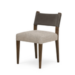 Featuring Ferris Dining Chair by Four Hands at Amethyst Home. Mixed materials at their finest. Brown parawood forms a slight, simple frame for squared seating of neutral performance-grade upholstery. Charcoal top-grain leather backing takes this modern-minded dining chair to the next level.
Overall Dimensions: 20"W x 21.75"L x 32"HColors: Nubuck Charcoal, Anti.  Amethyst Home provides interior design, new home construction design consulting, vintage area rugs, and lighting in the Miami metro area.