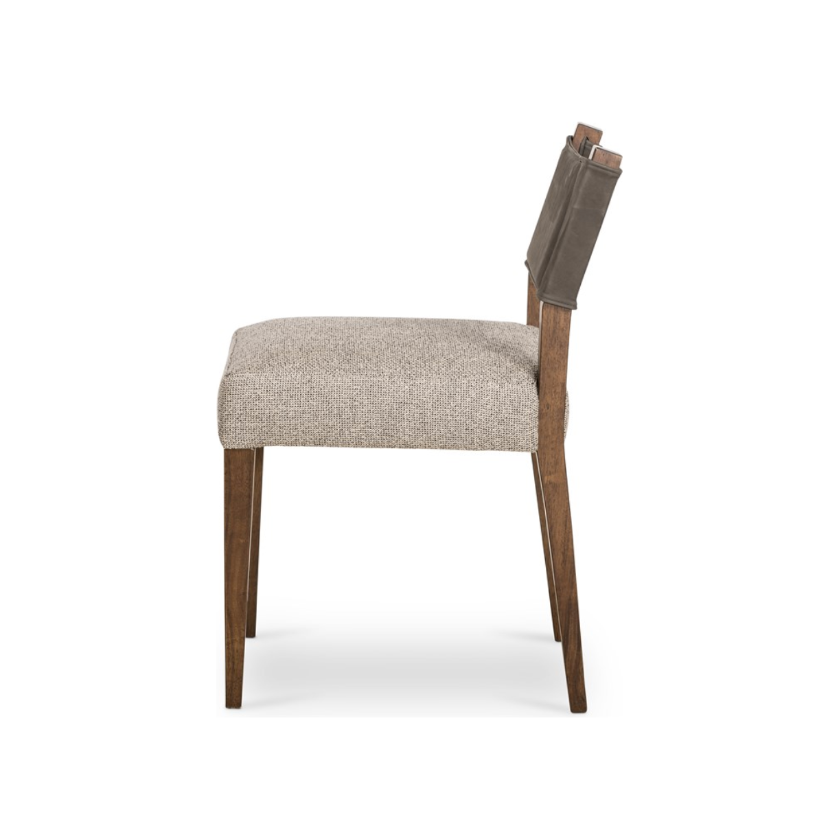 Featuring Ferris Dining Chair by Four Hands at Amethyst Home. Mixed materials at their finest. Brown parawood forms a slight, simple frame for squared seating of neutral performance-grade upholstery. Charcoal top-grain leather backing takes this modern-minded dining chair to the next level.
Overall Dimensions: 20"W x 21.75"L x 32"HColors: Nubuck Charcoal,.  Amethyst Home provides interior design, new home construction design consulting, vintage area rugs, and lighting in the Washington metro area.