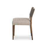 Featuring Ferris Dining Chair by Four Hands at Amethyst Home. Mixed materials at their finest. Brown parawood forms a slight, simple frame for squared seating of neutral performance-grade upholstery. Charcoal top-grain leather backing takes this modern-minded dining chair to the next level.
Overall Dimensions: 20"W x 21.75"L x 32"HColors: Nubuck Charcoal,.  Amethyst Home provides interior design, new home construction design consulting, vintage area rugs, and lighting in the Washington metro area.
