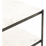 Featuring Tatum Nightstand - Hammered Gray by Four Hands at Amethyst Home. A luxe alternative to nightstands -- this Tatum marble nightstand is sophisticated, easy to style, and we love the proportions with a king sized bed.
Overall Dimensions: 25"W x 18"L x 26"H
Colors: Hammered Grey W/Clear Powder Coat, Polished White MarbleMaterials: Iron, Solid MarbleWeigh.  Amethyst Home provides interior design, new home construction design consulting, vintage area rugs, and lighting in the Omaha metro area.