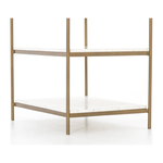 Featuring Felix Nightstand - Antique Brass by Four Hands at Amethyst Home. Add a pop of sophistication to any space. Classic white marble lays three tiers of smooth shelving for plenty of space, while antique brass-finished iron framing places a feminine spin on bedside storage.
Overall Dimensions: 25"W x 18"L x 26"H
Colors: Antique Brass, Polished Whit.  Amethyst Home provides interior design, new home construction design consulting, vintage area rugs, and lighting in the Laguna Beach metro area.
