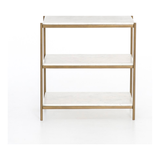 Featuring Felix Nightstand - Antique Brass by Four Hands at Amethyst Home. Add a pop of sophistication to any space. Classic white marble lays three tiers of smooth shelving for plenty of space, while antique brass-finished iron framing places a feminine spin on bedside storage.
Overall Dimensions: 25"W x 18"L x 26"H
Colors: Antique Brass, Polished White .  Amethyst Home provides interior design, new home construction design consulting, vintage area rugs, and lighting in the Washington metro area.