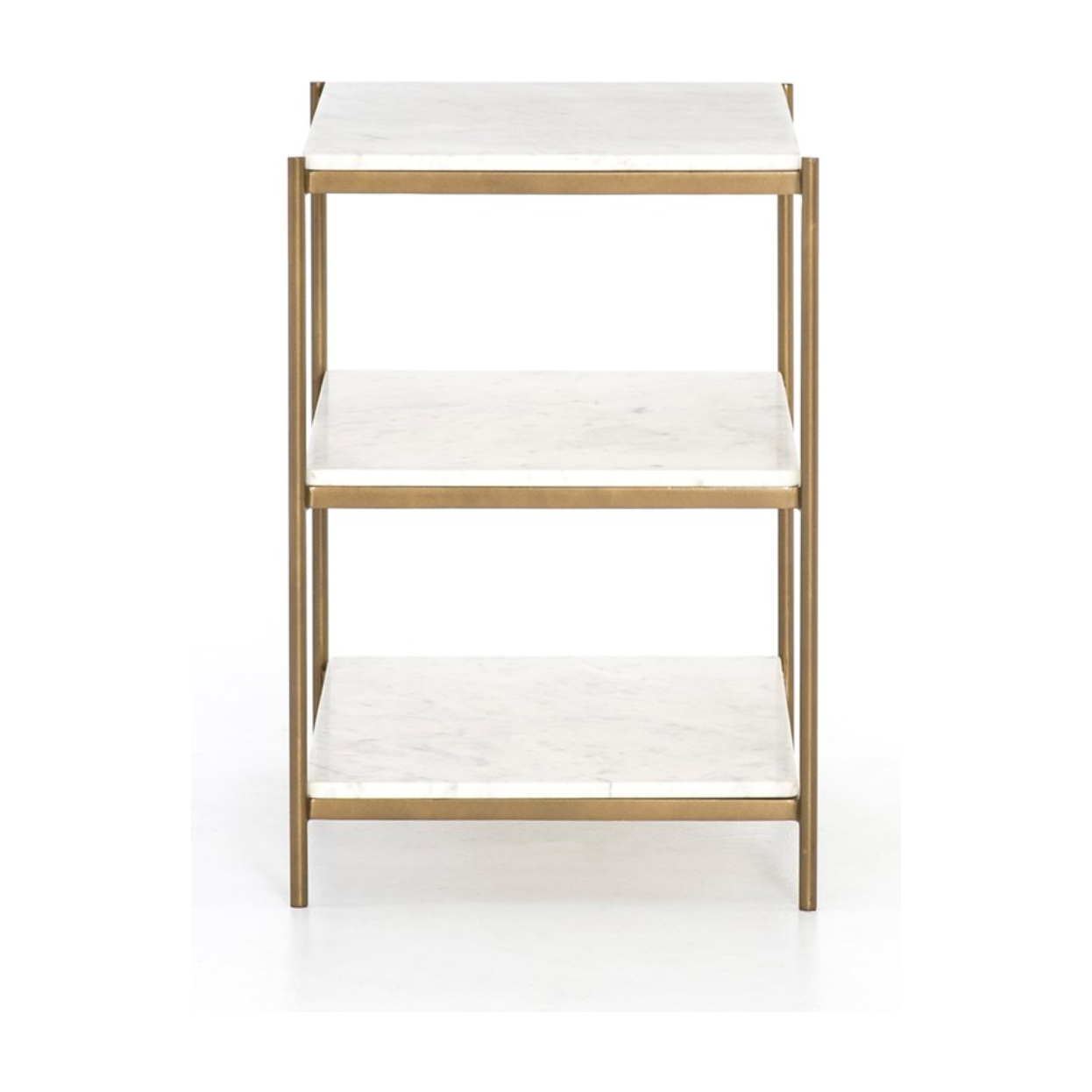 Featuring Felix Nightstand - Antique Brass by Four Hands at Amethyst Home. Add a pop of sophistication to any space. Classic white marble lays three tiers of smooth shelving for plenty of space, while antique brass-finished iron framing places a feminine spin on bedside storage.
Overall Dimensions: 25"W x 18"L x 26"H
Colors: Antique Brass, Polished White .  Amethyst Home provides interior design, new home construction design consulting, vintage area rugs, and lighting in the Scottsdale metro area.