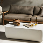 Featuring Basil Large Outdoor Rectangle Coffee Table by Four Hands at Amethyst Home. With organic curved edges and a hollow metal profile, this Basil coffee table is an Amethyst favorite.  Easy to wipe and we love how the modern look pops against your favorite seasonal flowers.
Overall Dimensions: 50"W x 25"L x 16"HColors: Matte White Cast AluminumMaterials: . Amethyst Home provides interior design, new home construction design consulting, vintage area rugs, and lighting in the Houston metro area.