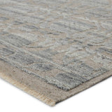 Featuring Sonnette Pearson Hand-Knotted Rug by Jaipur Living at Amethyst Home. The richly textured and elegantly designed Sonnette Pearson Area Rug combines an inviting, soft hand and eye-catching transitional style. The Sonnette area rug has a subtle design with gorgeous tonal grays and taupes. This hand-knotted wool rug features fringe trimmed details .  Amethyst Home provides interior design, new home construction design consulting, vintage area rugs, and lighting in the Los Angeles metro area.