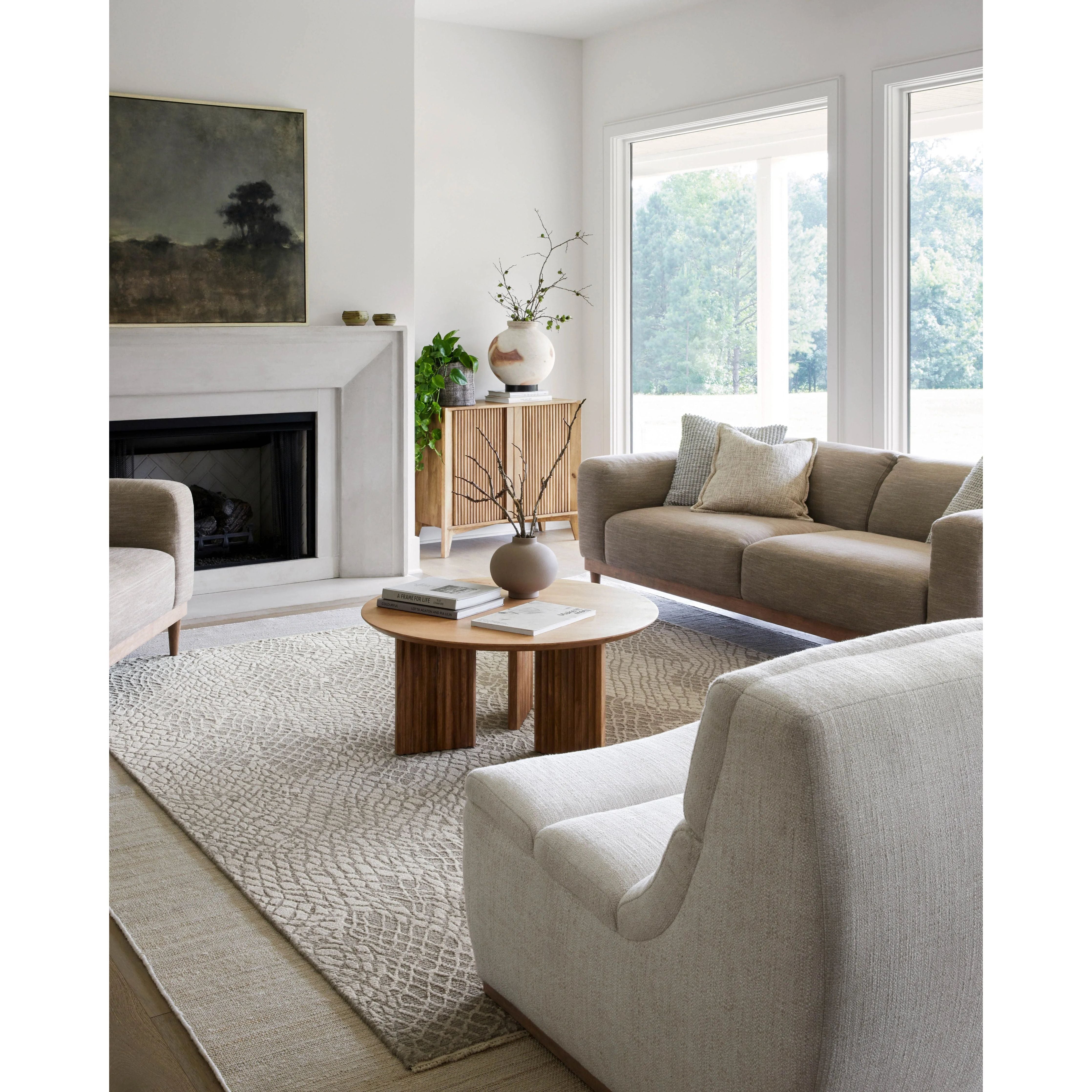 Featuring Agnes Coffee Table by Surya at Amethyst Home. Beautiful reeded coffee table design for an organic modern look .  Made of smooth mango wood for an natural look.
16"H x 36"W x 36"D. Amethyst Home provides interior design, new home construction design consulting, vintage area rugs, and lighting in the Alpharetta metro area.