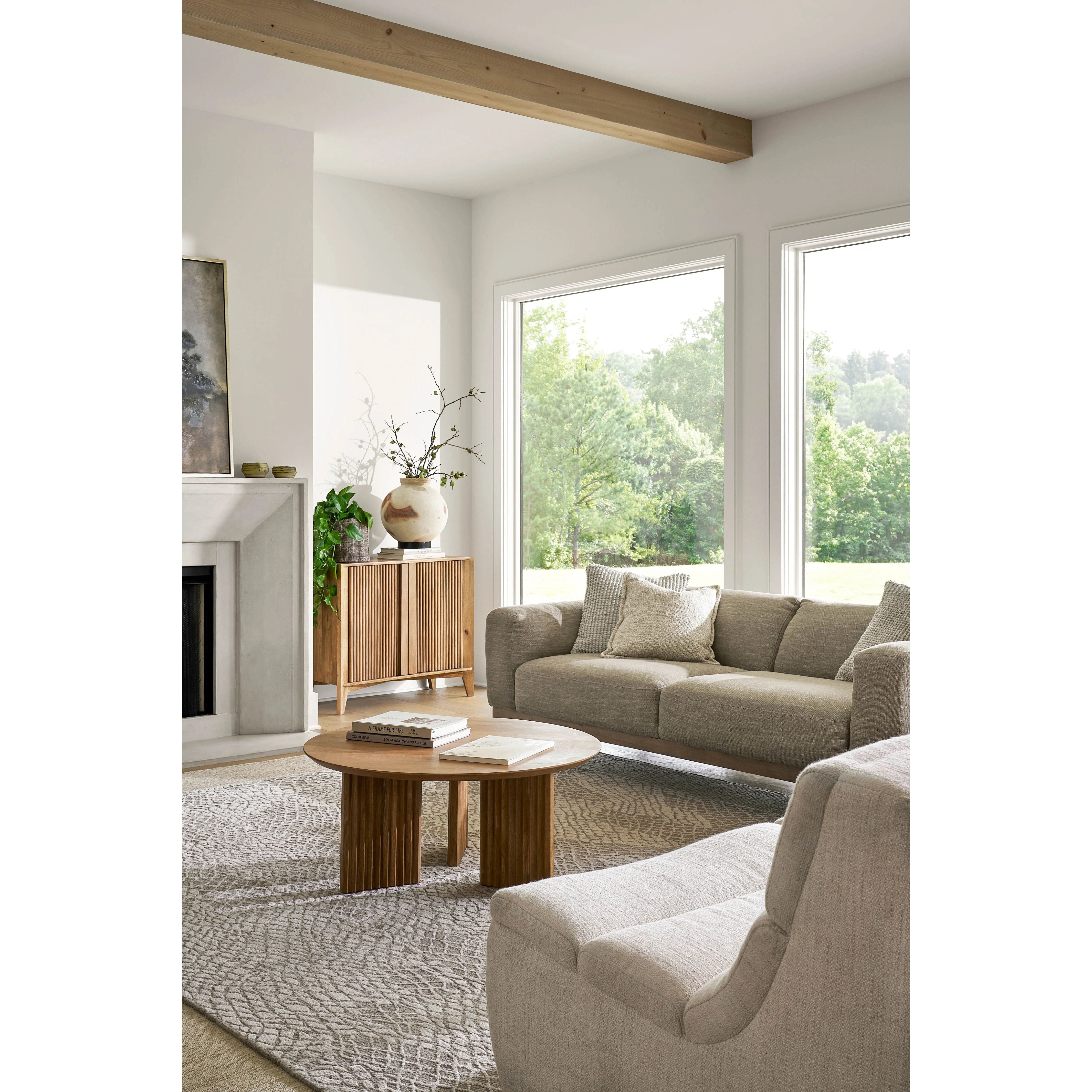 Featuring Agnes Coffee Table by Surya at Amethyst Home. Beautiful reeded coffee table design for an organic modern look .  Made of smooth mango wood for an natural look.
16"H x 36"W x 36"D. Amethyst Home provides interior design, new home construction design consulting, vintage area rugs, and lighting in the Winter Garden metro area.