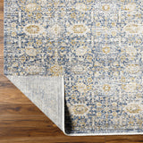 Featuring Becki Owens x Surya Margaret Navy/Gray Rug by Surya at Amethyst Home. Introducing the Margaret area rug, designed as a special collaboration for our Becki Owens x Surya line! This exquisite rug is sure to transform any space into a beautiful oasis. It features a vintage floral design, crafted with polyester for maximum durability. The main col. Amethyst Home provides interior design, new home construction design consulting, vintage area rugs, and lighting in the Newport Beach metro area.