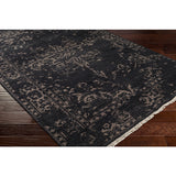 Featuring Festival Dark Charcoal Hand-Knotted Rug by Surya at Amethyst Home. The Festival Collection showcases traditional inspired designs that exemplify timeless styles of elegance, comfort, and sophistication. With their hand knotted construction, these rugs provide a durability that can not be found in other handmade constructions, and boasts the abili.  Amethyst Home provides interior design, new home construction design consulting, vintage area rugs, and lighting in the Charlotte metro area.