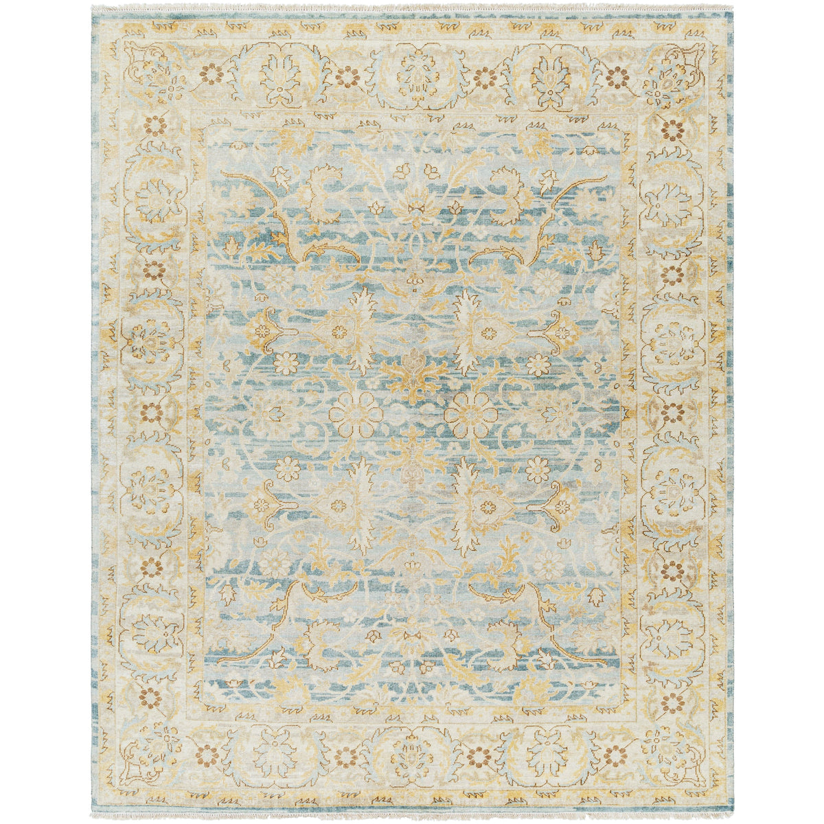 Hamadan Mustard Hand-Knotted Rug