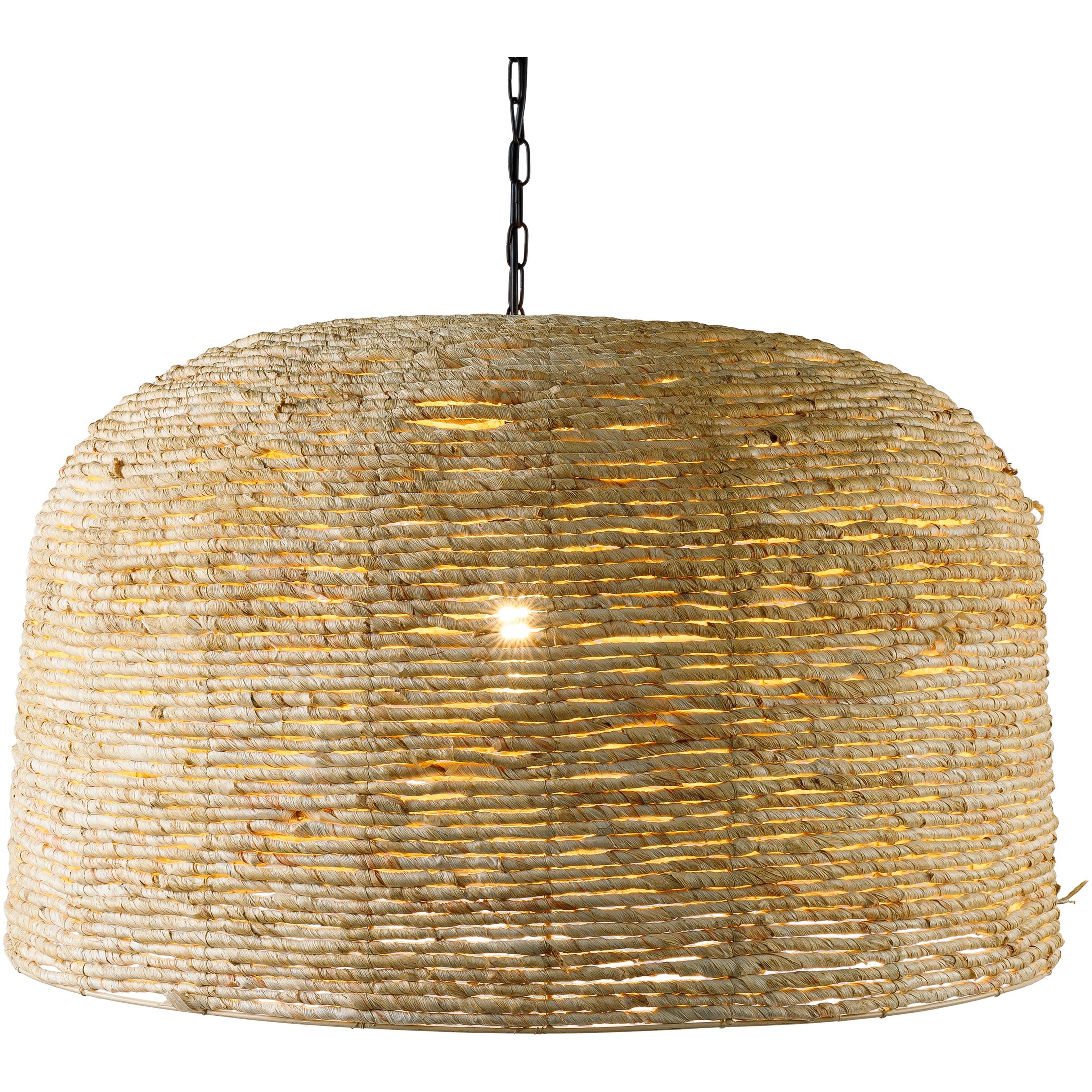 Featuring Himavat Woven Pendant by Surya at Amethyst Home. Experience the luxurious sophistication of the Himavat Woven Pendant. An oversized statement piece, this pendant melds together intricate weaving with exquisite craftsmanship, creating a unique and eye-catching accessory that will grace any room with its elegance.. Amethyst Home provides interior design, new home construction design consulting, vintage area rugs, and lighting in the San Diego metro area.