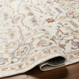 Featuring Kushal Freya Hand-Knotted Rug by Surya at Amethyst Home. The Kushal Freya rug is a stylish vintage-inspired piece crafted from a blend of soft viscose and wool. The lush cream tones, contrasted with pastel highlights, creates a bright and bold statement for any bedroom. The perfect addition for any interior, the Kushal Rug will bring a touch of class to your home.. Amethyst Home provides interior design, new construction, custom furniture, and area rugs in the Dallas metro area. KUS-2306