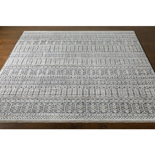 Featuring Nobility Charcoal Hand-Knotted Rug by Surya at Amethyst Home. Add an elegant touch to any space with this hand-knotted Nobility Charcoal Rug. Its blend of wool and viscose is ultra soft and smooth, while its timeless ornate motif with modern lines create an exquisite, timeless piece. Enjoy its high-low characteristics and luxurious feel to add a touch of sophistication to y. Amethyst Home provides interior design, new construction, custom furniture, and area rugs in the Miami metro area.