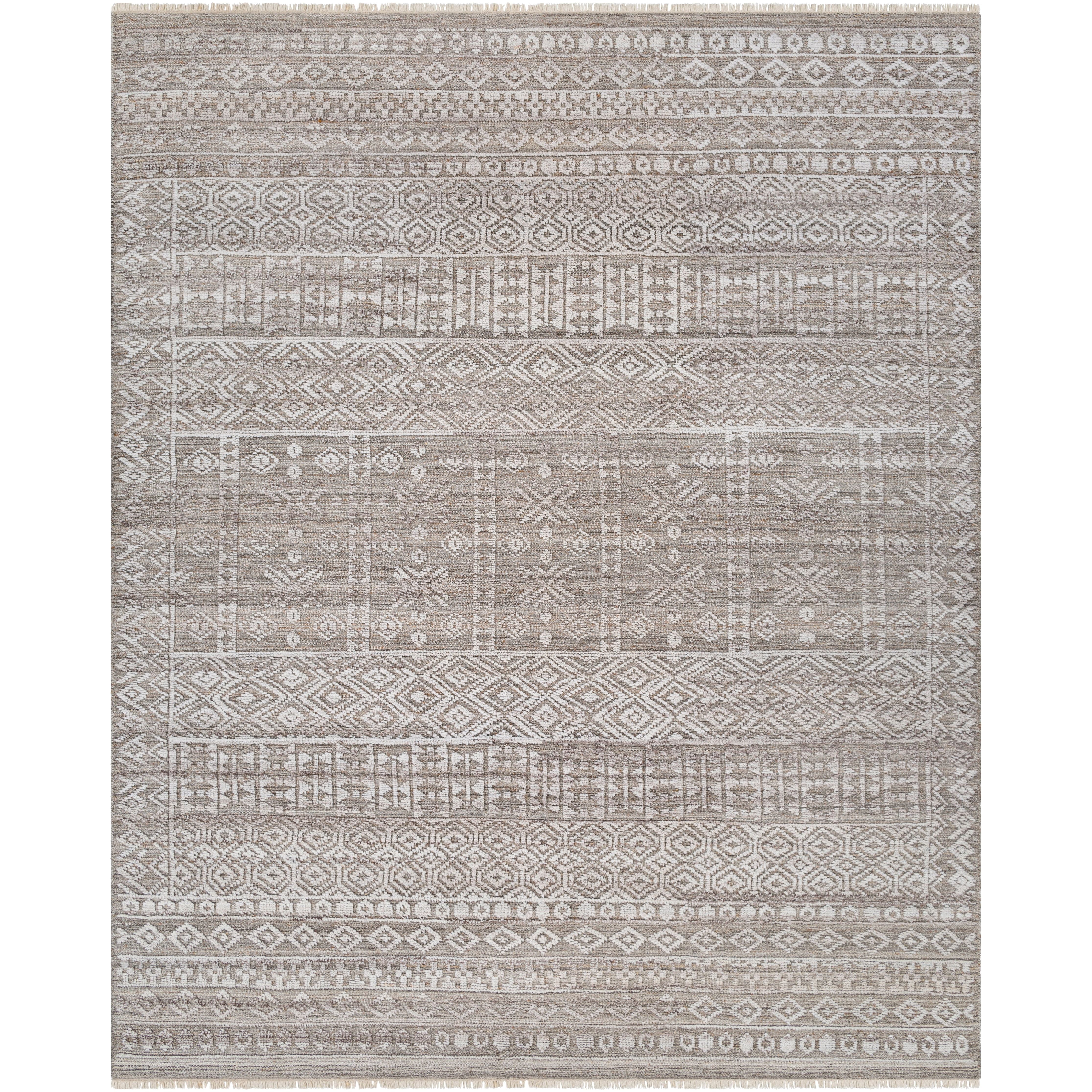 Featuring Pompei Rust / Silver Hand-Knotted Rug by Surya at Amethyst Home. Add a touch of rustic elegance to your home with the Pompei Rust / Silver hand-knotted rug. With their hand knotted construction, these washable rugs provide a durability that can not be found in other handmade constructions, and boasts the ability to be thoroughly cleaned as it contains no chemicals tha. Amethyst Home provides interior design, new construction, custom furniture, and area rugs in the Kansas City metro area.