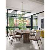 Featuring Cross Spalted Alder Dining Table by Four Hands at Amethyst Home. The Cross Spalted Alder Dining Table features an iron strapping with a brushed gold finish adds a rustic, industrial edge to a substantial plank table. Beautiful graining marks simple, cross-shaped trestles and table top.
Overall Dimensions: 94"W x 42"L x 30"HColors: Dark Spalted Primav.  Amethyst Home provides interior design, new home construction design consulting, vintage area rugs, and lighting in the Tampa metro area.