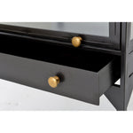 Featuring Shadow Box End Table by Four Hands at Amethyst Home. A shadowbox-inspired end table gives your inner collector a place to play. Frame prized possessions in a glass enclosure with matte-black metal and brass knobs. The perfect end table for a bed or sofa!
Overall Dimensions: 24"W x 24"L x 24"H
Colors: Black, Tempered GlassMaterials: Iron, Tempered.  Amethyst Home provides interior design, new home construction design consulting, vintage area rugs, and lighting in the Nashville metro area.