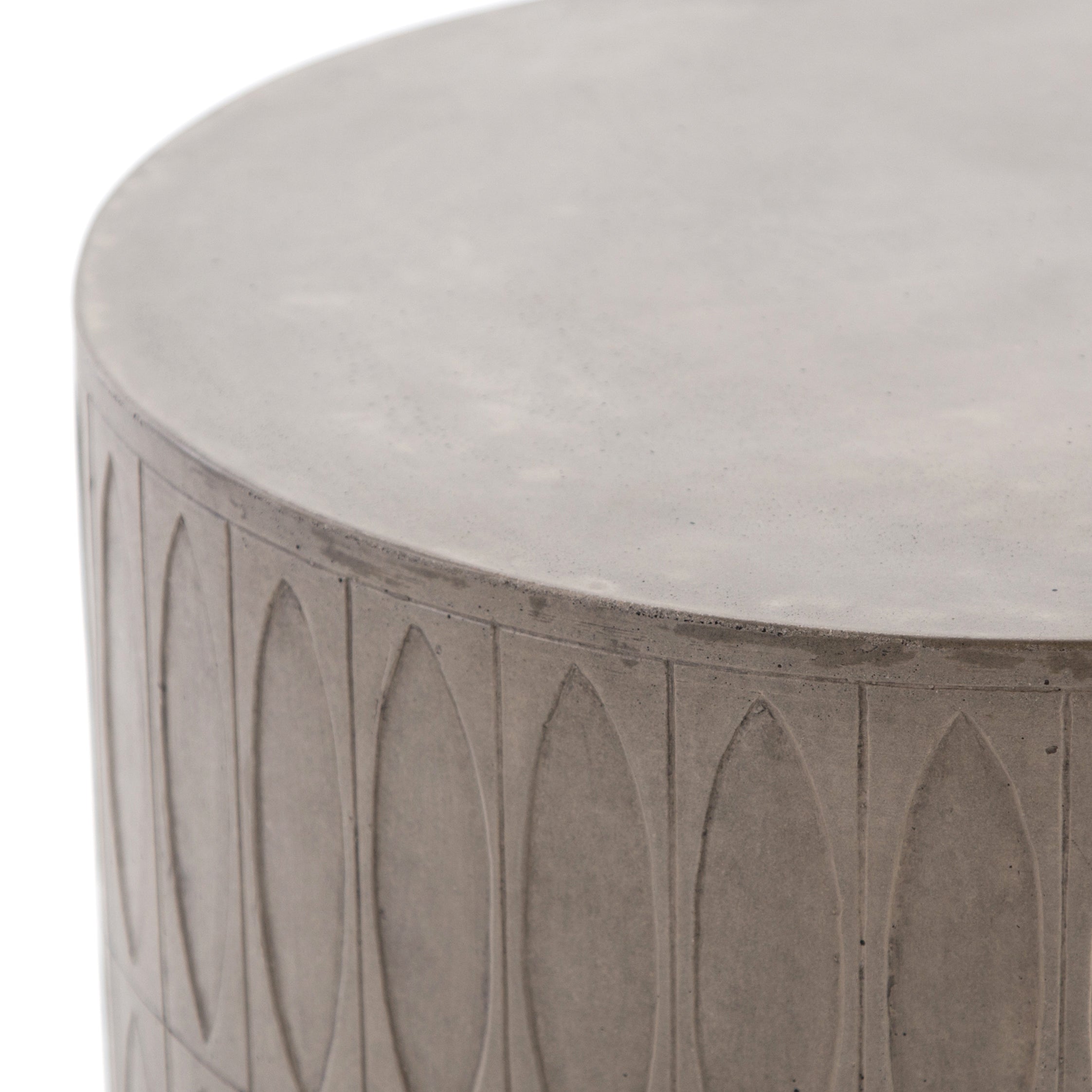 Featuring Colorado End Table by Four Hands at Amethyst Home. Concrete adopts alluring shapes as modern geometry plays with nature's petal form. Dark grey concrete is intricately etched for artistic intrigue. Safe indoors or out. Cover or store indoors during inclement weather or when not in use.
Overall Size: 20"W x 20"L x 20"HColors: Grey ConcreteMat.  Amethyst Home provides interior design, new home construction design consulting, vintage area rugs, and lighting in the Salt Lake City metro area.