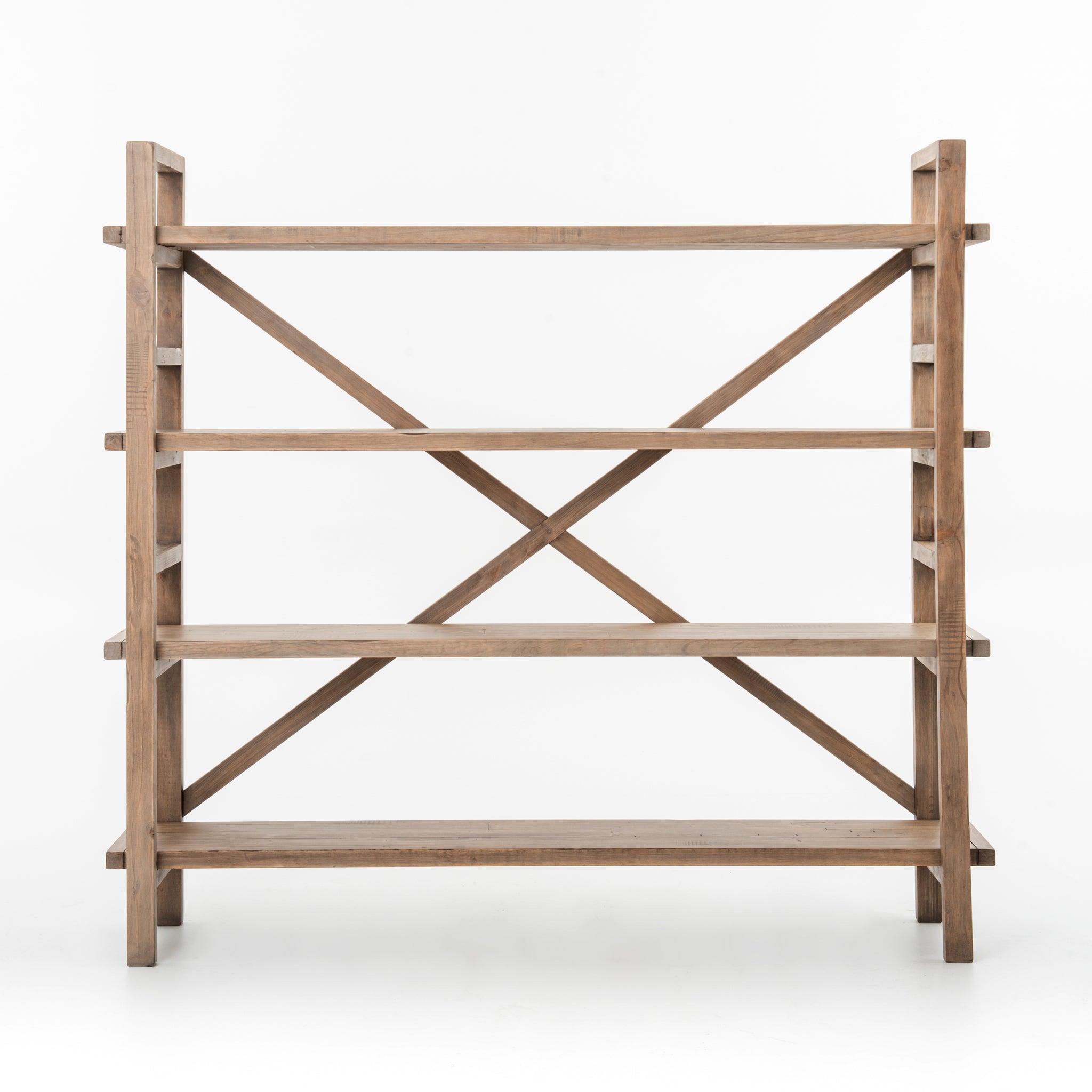 Featuring Toscana Large Bookshelf in Sundried Wheat by Four Hands at Amethyst Home. This gorgeous Toscana Sundried Wheat Large Bookshelf has four movable planks of reclaimed pine stack for an open display of personal treasure. This fits the farmhouse, rustic feel to any dining room, kitchen, or other area. 
Amethyst Home celebrates natural materials, which.  Amethyst Home provides interior design, new home construction design consulting, vintage area rugs, and lighting in the Calabasas metro area.