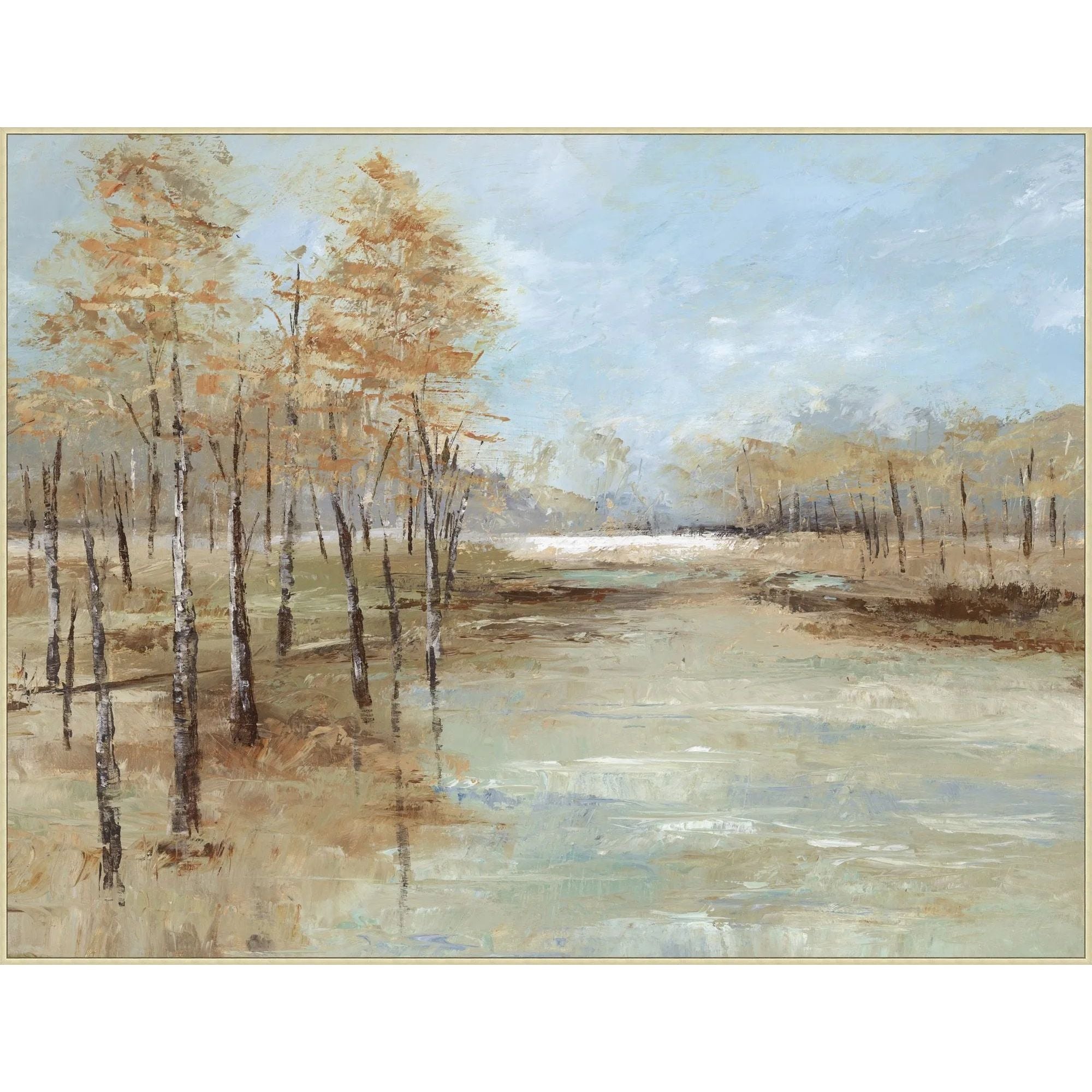 Featuring Quiet Solitude Art by Wendover Art at Amethyst Home. Specialty:  Giclee on Canvas, Gallery Wrapped, Artist EnhancedMedium : CanvasSize : 73"w x 56"hTreatment : Gallery Wrapped, Artist Enhanced Framed as shown. Amethyst Home provides interior design, new home construction design consulting, vintage area rugs, and lighting in the Tampa metro area.