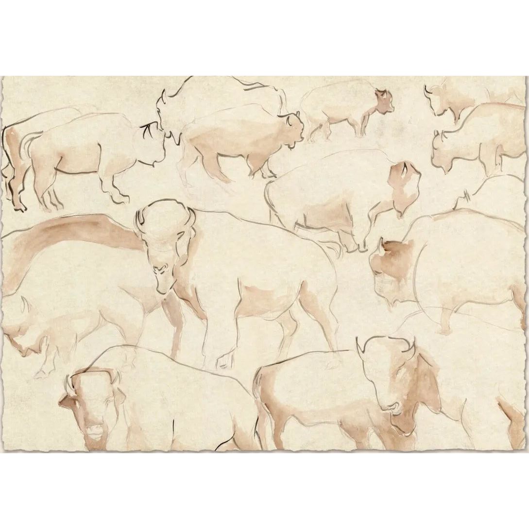 Featuring Roaming Herd 2 Art by Wendover Art at Amethyst Home. Specialty:  Giclee on Watercolor Paper, Deckled and Floated on Mat, Framed in ShadowboxMedium : Watercolor PaperSize : 41.5"w x 31.5"hTreatment : Deckled and Floated on Mat, Framed in Shadowbox Framed as shown. Amethyst Home provides interior design, new home construction design consulting, vintage area rugs, and lighting in the Omaha metro area.