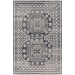 Featuring Almeria Charcoal Hand-Knotted Rug by Surya at Amethyst Home. The Almeria Rug Collection showcases traditional inspired designs that exemplify timeless styles of elegance, comfort, and sophistication. With their hand knotted construction, these rugs provide a durability that can not be found in other handmade constructions, and boasts the abi.  Amethyst Home provides interior design, new home construction design consulting, vintage area rugs, and lighting in the Salt Lake City metro area.