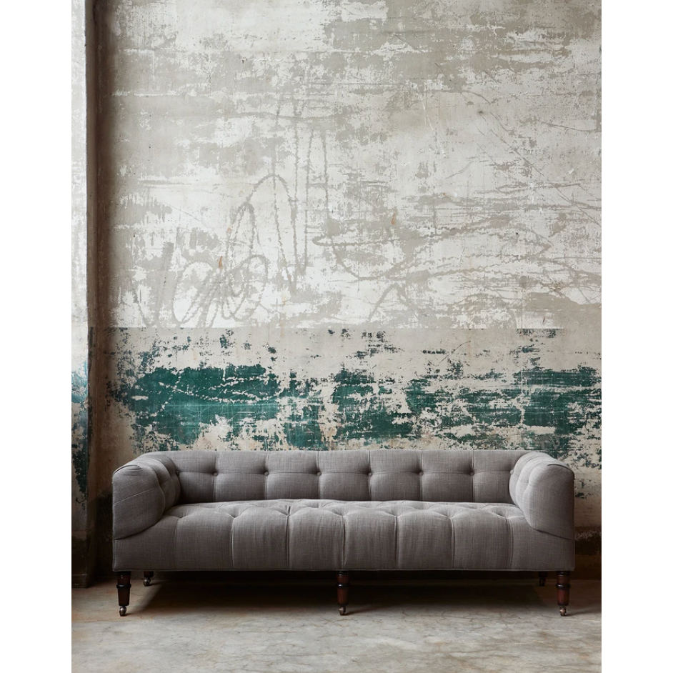 Featuring JD Field Bench with Back - Upholstered by Cisco Brothers at Amethyst Home. This JD Field Bench with Back - Upholstered is a glorious, tufted field bench on casters with leaps of old world meets modern style! A design collaboration between Cisco Home x John Derian. As shown in JD Vintage Steel 100% Linen.
Overall: 72"W x 22"H x 27"DSitting Space: 5. Amethyst Home provides interior design, new home construction design consulting, vintage area rugs, and lighting in the Houston metro area.