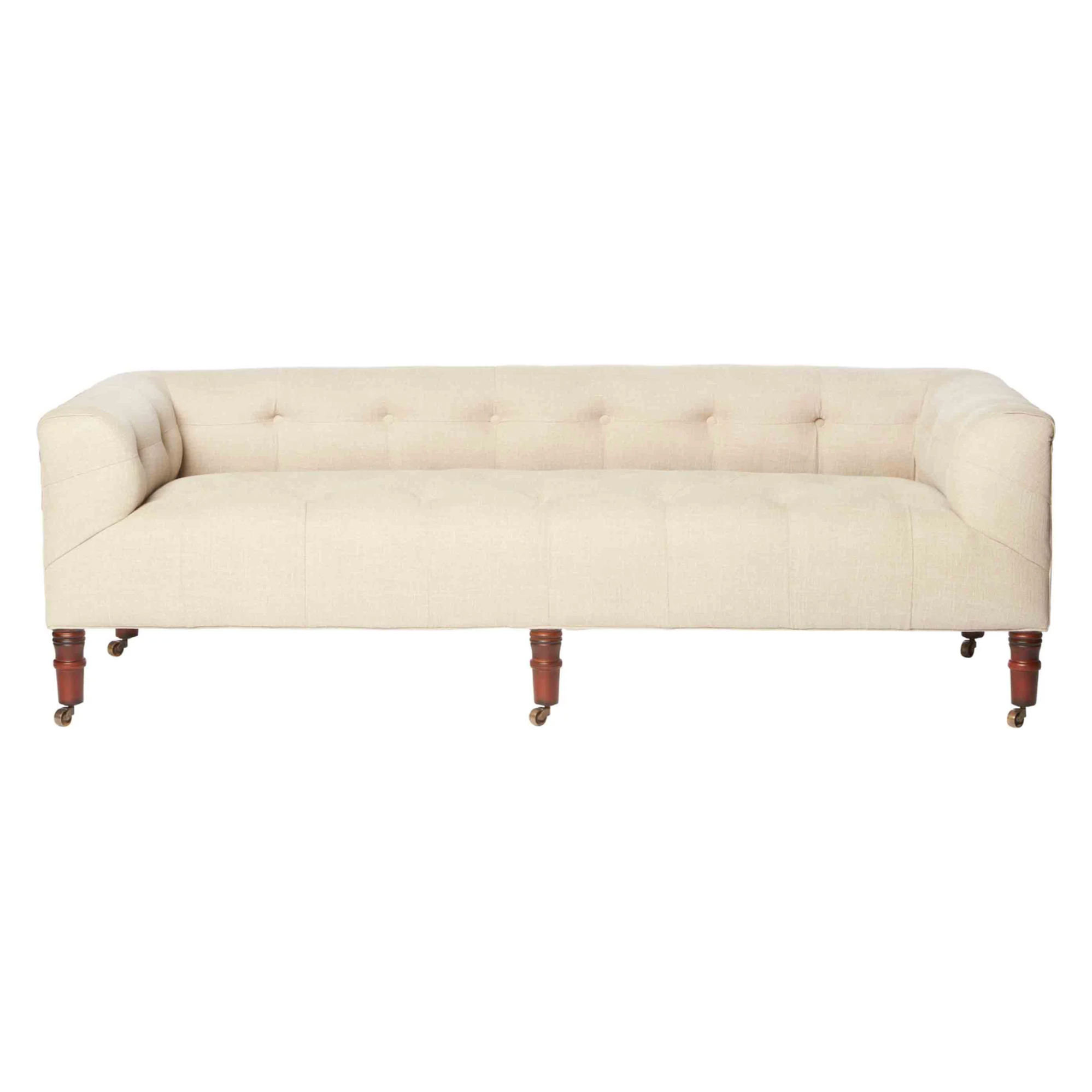 Featuring JD Field Bench with Back - Upholstered by Cisco Brothers at Amethyst Home. This JD Field Bench with Back - Upholstered is a glorious, tufted field bench on casters with leaps of old world meets modern style! A design collaboration between Cisco Home x John Derian. As shown in JD Vintage Steel 100% Linen.
Overall: 72"W x 22"H x 27"DSitting Space. Amethyst Home provides interior design, new home construction design consulting, vintage area rugs, and lighting in the Des Moines metro area.