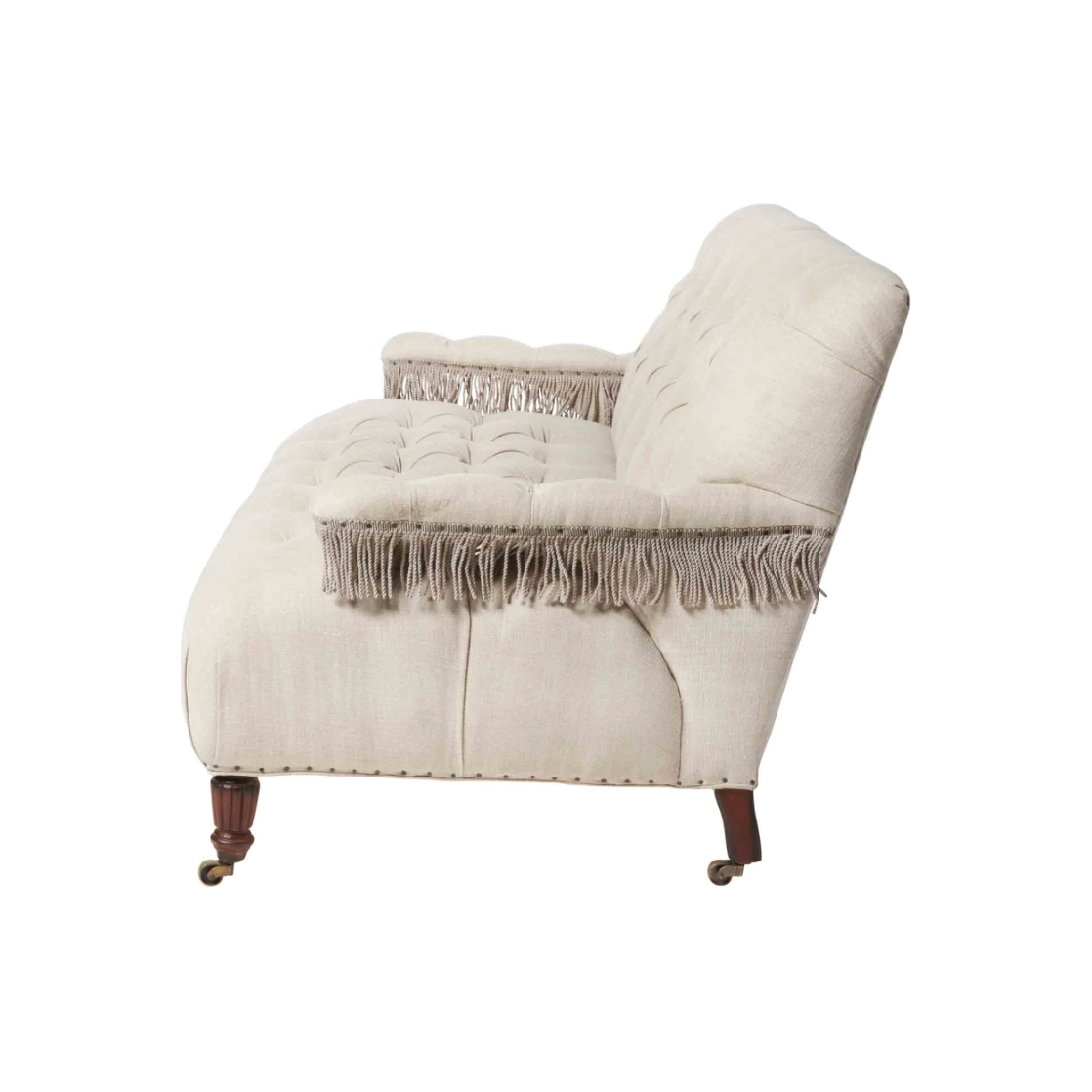 Featuring JD Coop 64" Sofa by Cisco Brothers at Amethyst Home. We love the fringe detail found on the arms of this Coop Sofa - John Derian by Cisco Home. A modern twist to a vintage look for any living room, bedroom, or other space!
Overall: 64"W x 31"H x 34"DSitting Space: 57"w x 22"dSeat Height: 17"hArm Height: 21"hWeight: 111lbsLeg: 7.75"h. Amethyst Home provides interior design, new home construction design consulting, vintage area rugs, and lighting in the Austin metro area.