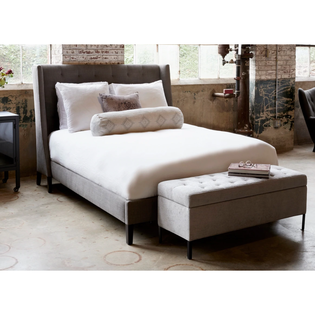 Featuring Jaxon Upholstered Chest by Cisco Brothers at Amethyst Home. We love the stylish storage this Jaxon Upholstered Chest by Cisco Home provides to families. The perfect piece to store your extra blankets, toys, or other household items!
Overall: 29"w 34"d 33"hSitting Space: 24"w x 20"dSeat Height: 20"hArm Height: 28"hWeight: 77 lbs.  Amethyst Home provides interior design, new home construction design consulting, vintage area rugs, and lighting in the Alpharetta metro area.