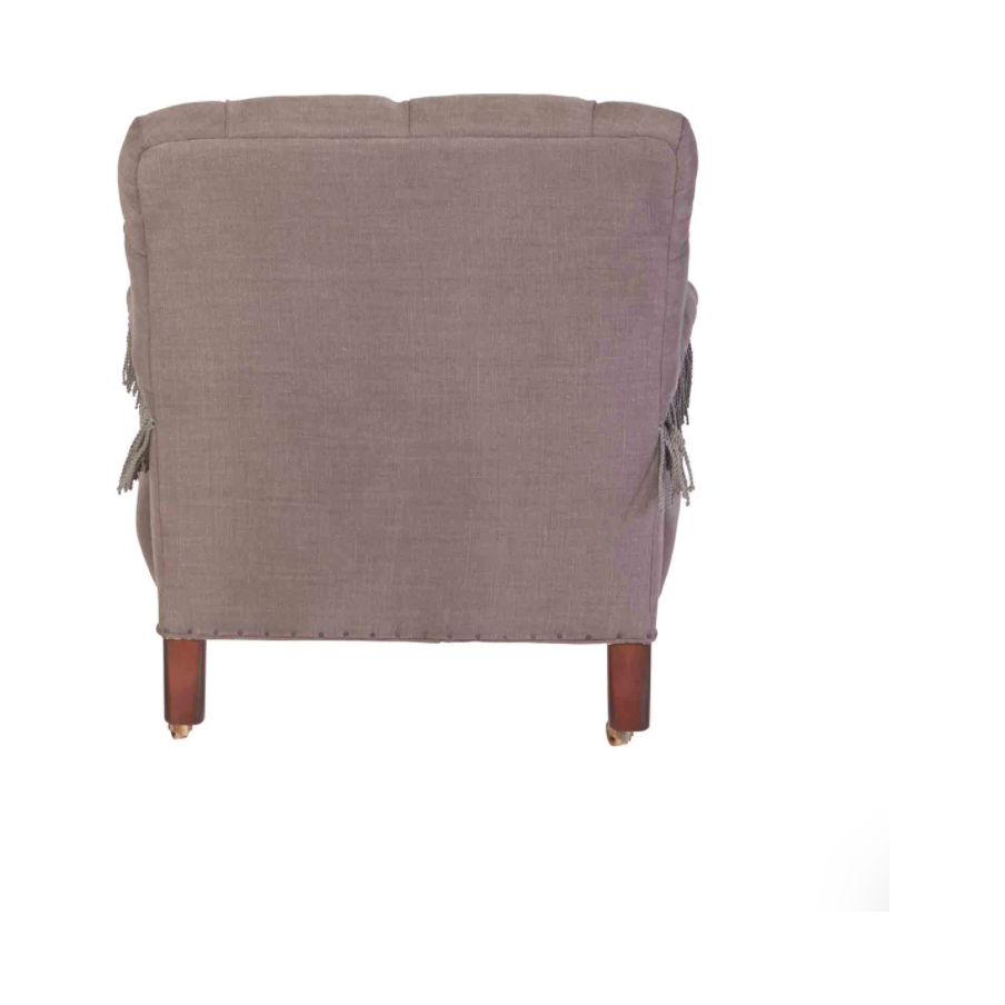 Featuring JD Coop Chair by Cisco Brothers at Amethyst Home. The fringe detail on the arms of this JD Coop Chair by Cisco Home brings a fun twist to traditional seating. We'd love to see a pair of these featured in your living room, office, or other space!
Overall: 30"w x 33"d x 31"hSitting Space: 19"w x 22"dSeat Height: 17"hArm Height: 21"hWeight: 54lbs. Amethyst Home provides interior design, new home construction design consulting, vintage area rugs, and lighting in the Tampa metro area.