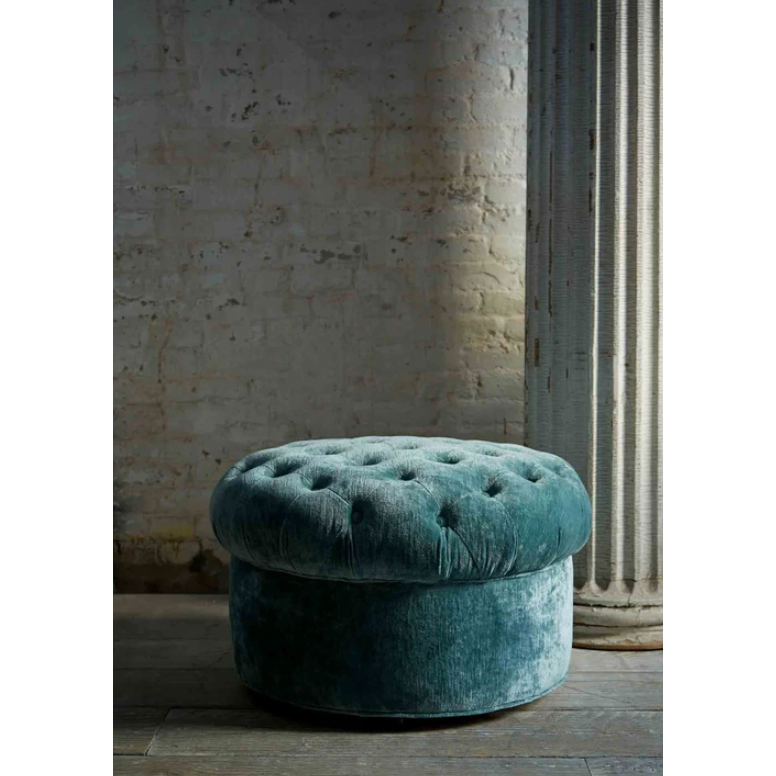 Featuring JD Mandarin Tuffet by Cisco Brothers at Amethyst Home. We love the versatility of this JD Mandarin Tuffet by Cisco Home. With rolling legs, this can be used as extra seating, a coffee table, or a side table!
Overall: 27"dia. x 18.5"hSeat Height: 18.5"hWeight: 32lbs. Amethyst Home provides interior design, new home construction design consulting, vintage area rugs, and lighting in the Laguna Beach metro area.