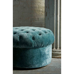 Featuring JD Mandarin Tuffet by Cisco Brothers at Amethyst Home. We love the versatility of this JD Mandarin Tuffet by Cisco Home. With rolling legs, this can be used as extra seating, a coffee table, or a side table! 
Overall: 27"dia. x 18.5"hSeat Height: 18.5"hWeight: 32lbs. Amethyst Home provides interior design, new home construction design consulting, vintage area rugs, and lighting in the Miami metro area.