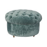 Featuring JD Mandarin Tuffet by Cisco Brothers at Amethyst Home. We love the versatility of this JD Mandarin Tuffet by Cisco Home. With rolling legs, this can be used as extra seating, a coffee table, or a side table! 
Overall: 27"dia. x 18.5"hSeat Height: 18.5"hWeight: 32lbs. Amethyst Home provides interior design, new home construction design consulting, vintage area rugs, and lighting in the Scottsdale metro area.