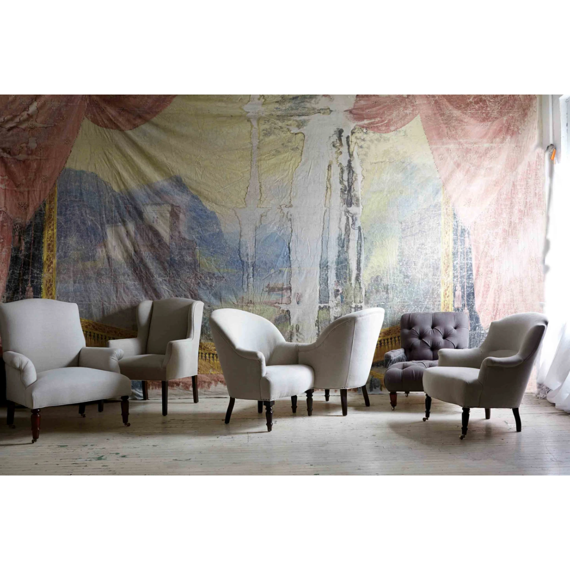 Featuring JD Tete-A-Tete Chair by Cisco Brothers at Amethyst Home. Elevate your conversation experience with this JD Tete-A-Tete Chair by Cisco Home. The unique shape and clean look will complete the space of any living room, office, or other space!
Overall: 50"w x 28"d x 34"hSitting Space: 18"w x 19"dSeat Height: 17"hArm Height: 22"hWeight: 105lbs. Amethyst Home provides interior design, new home construction design consulting, vintage area rugs, and lighting in the Newport Beach metro area.