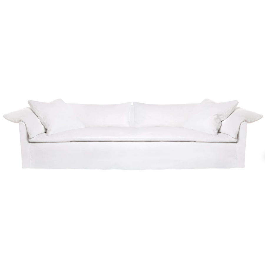 Donato White Linen Sofa