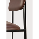 Featuring DC Dining Chair - Chocolate Leather by Ethnicraft at Amethyst Home. This DC Dining Chair is beautiful, minimalistic metal silhouette that would add an air of elegance to your dining table or kitchen. We love the details of the angled metal and the simplicity of this stunning chair.
Dimensions: 17"w x 19"d x 32.5"h Weight: 19 lbs
Seat Height: 20".  Amethyst Home provides interior design, new home construction design consulting, vintage area rugs, and lighting in the Alpharetta metro area.