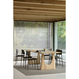 Featuring DC Dining Chair - Chocolate Leather by Ethnicraft at Amethyst Home. This DC Dining Chair is beautiful, minimalistic metal silhouette that would add an air of elegance to your dining table or kitchen. We love the details of the angled metal and the simplicity of this stunning chair.
Dimensions: 17"w x 19"d x 32.5"h Weight: 19 lbs
Seat Height:.  Amethyst Home provides interior design, new home construction design consulting, vintage area rugs, and lighting in the Salt Lake City metro area.