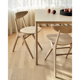 Featuring Oak Air Dining Table by Ethnicraft at Amethyst Home. With a simple, clean and minimal design, this Oak Air Dining Table is a table to add your dining room or kitchen area of years to come. The sleek bevelled legs makes the tabletop seems to float effortlessly above. 
Material: Oak, 100% Solid WoodFinish: Varnished
Dimensions 55": 55.5"w x 31.5"d x 30.  Amethyst Home provides interior design, new home construction design consulting, vintage area rugs, and lighting in the Omaha metro area.