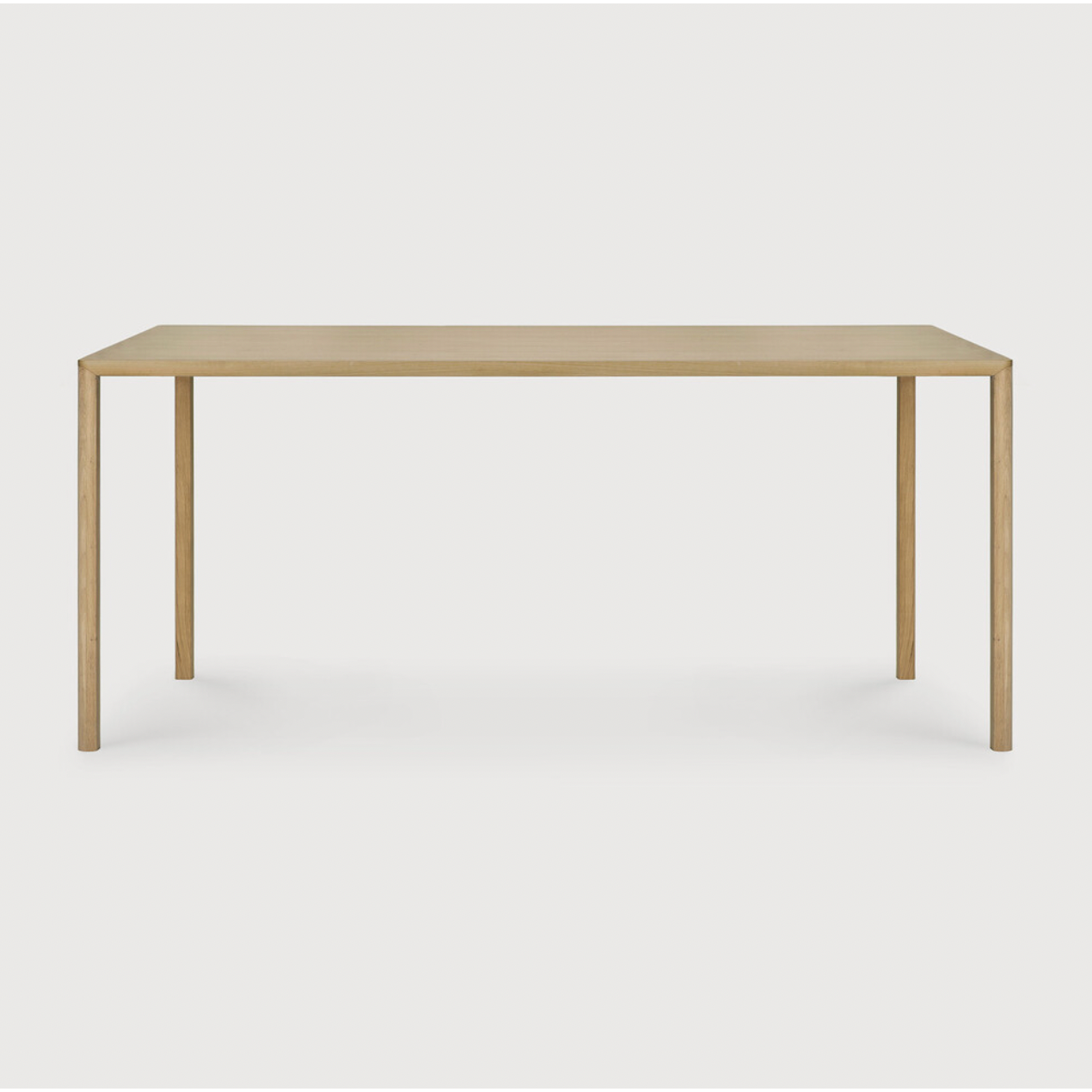 Featuring Oak Air Dining Table by Ethnicraft at Amethyst Home. With a simple, clean and minimal design, this Oak Air Dining Table is a table to add your dining room or kitchen area of years to come. The sleek bevelled legs makes the tabletop seems to float effortlessly above. 
Material: Oak, 100% Solid WoodFinish: Varnished
Dimensions 55": 55.5"w x 31.5"d x 30.  Amethyst Home provides interior design, new home construction design consulting, vintage area rugs, and lighting in the Omaha metro area.