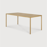 Featuring Oak Air Dining Table by Ethnicraft at Amethyst Home. With a simple, clean and minimal design, this Oak Air Dining Table is a table to add your dining room or kitchen area of years to come. The sleek bevelled legs makes the tabletop seems to float effortlessly above. 
Material: Oak, 100% Solid WoodFinish: Varnished
Dimensions 55": 55.5"w x 31.5".  Amethyst Home provides interior design, new home construction design consulting, vintage area rugs, and lighting in the Los Angeles metro area.