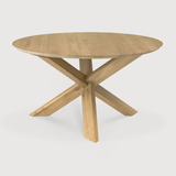 Featuring Oak Circle Round Dining Table by Ethnicraft at Amethyst Home. This Oak Circle Round Dining Table is all about inspiring your family to spend a little more time at the table. The solid legs intertwine in perfect balance to create a unique, bright look to any kitchen or dining area. 
Material: Oak, 100% Solid WoodFinish: Varnished
Dimensions 54": 5.  Amethyst Home provides interior design, new home construction design consulting, vintage area rugs, and lighting in the Nashville metro area.