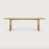 Featuring Oak Geometric Dining Table by Ethnicraft at Amethyst Home. With enriched shapes and unexpected details, this Oak Geometric Dining Table is a statement item. Luxury comes with its length, which is offset by softened edges and natural lines -- perfect for any dining room or workspace. 
Material: Oak, 100% Solid WoodFinish: Oiled
Dimensions: 98..  Amethyst Home provides interior design, new home construction design consulting, vintage area rugs, and lighting in the Winter Garden metro area.