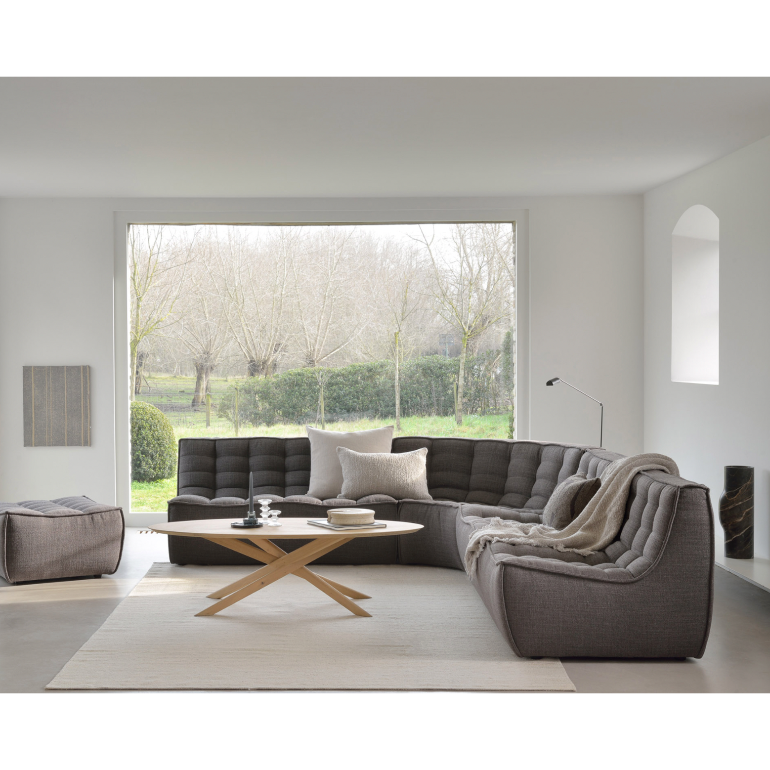 Featuring Oak Mikado Coffee Table by Ethnicraft at Amethyst Home. The Oak Mikado Coffee Table, designed by Alain van Havre, is a study of balance and symmetry. The interested base brings a unique look to any living room or lounge area!
Oval Dimension: 56.5"w x 26.5"d x 17"h Weight: 35 lbs
Round Dimension: 39.5"w x 39.5"d x 17"hWeight: 40 lbs
Material: Oak,.  Amethyst Home provides interior design, new home construction design consulting, vintage area rugs, and lighting in the Park City metro area.